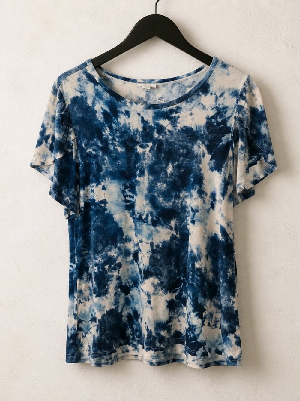 LuLaRoe Blue and White Tie-Dye Short Sleeve Tee
